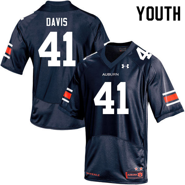 Youth #41 Jordan Davis Auburn Tigers College Football Jerseys Sale-Navy